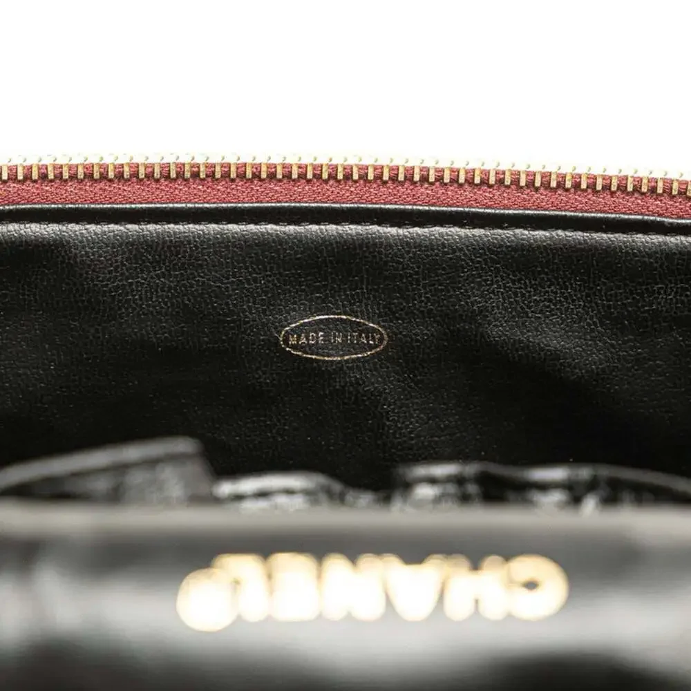 CHANEL Caviar Leather Logo Vanity Bag